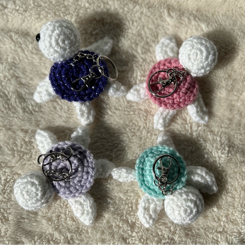 Handmade crochet baby sea turtle keychain hand crochet amigurumi sea turtle